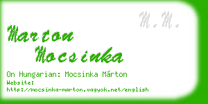 marton mocsinka business card